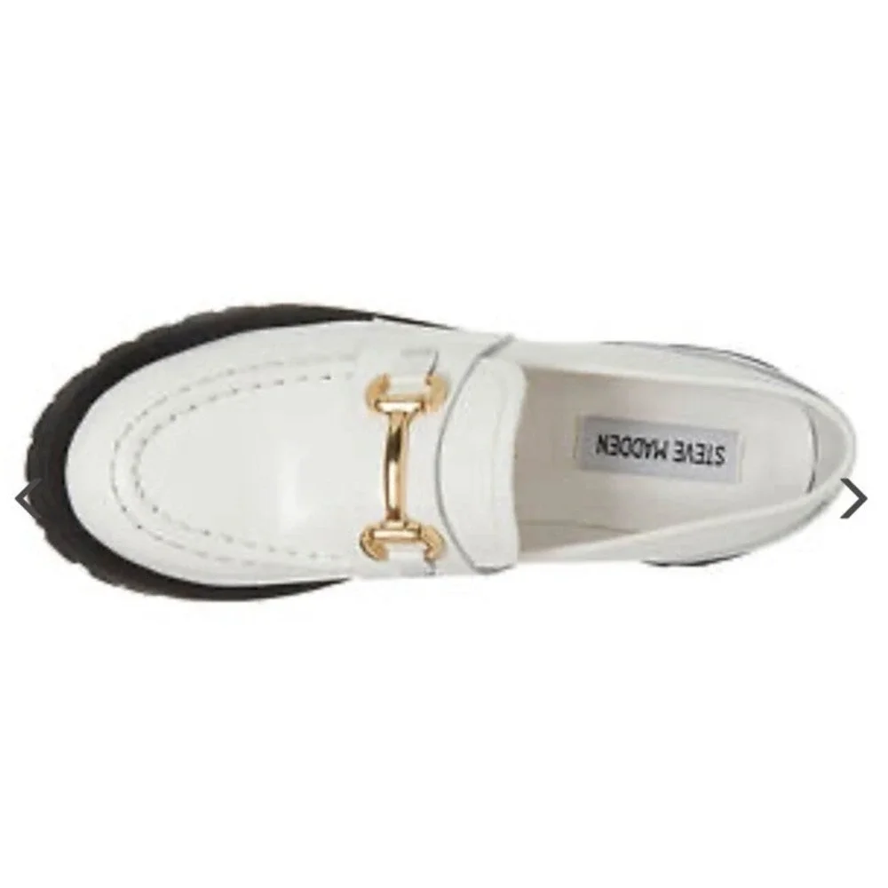 Steve Madden White Lando Loafer size‎ 7.5